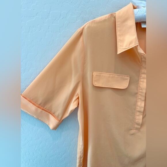 CHICO’S Melon Orange Half Sleeve Tunic Blouse Lightweight | Size 2 Large - Picture 3 of 7